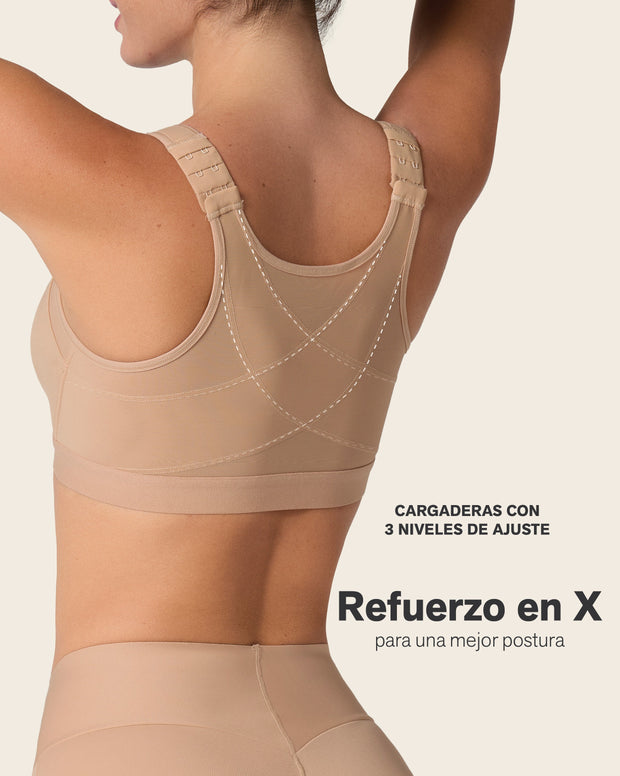 Brasier corrector de postura, compresión volumen del busto