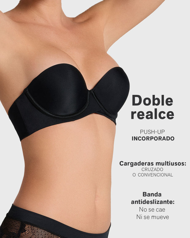 Brasier strapless de doble realce