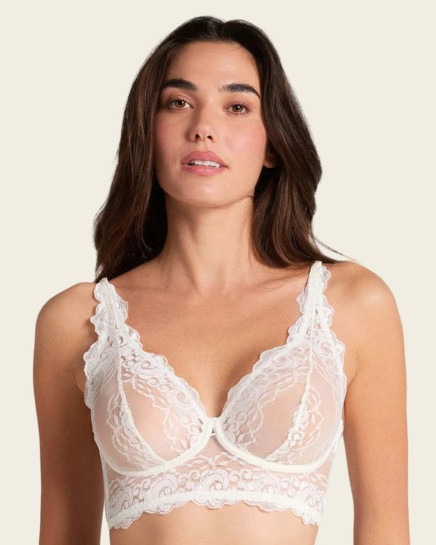 Brasier tipo bralette en encaje y transparencias