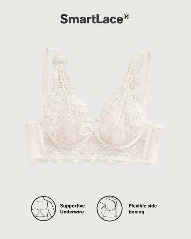 Brasier tipo bralette en encaje y transparencias