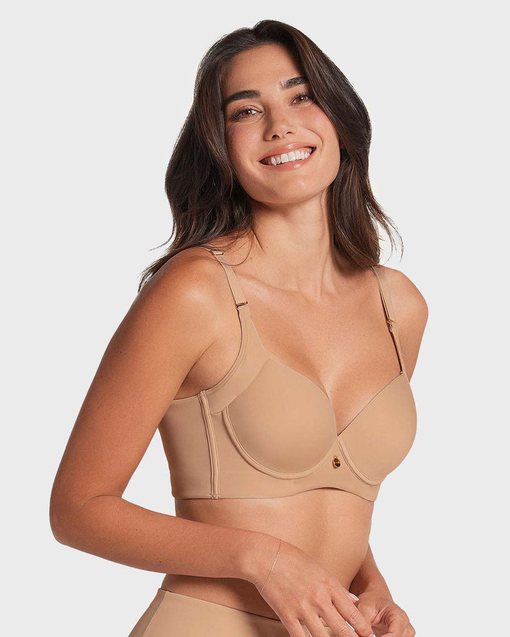 Brasier de realce suave y cubrimiento alto en sisa y espalda Cover Bra