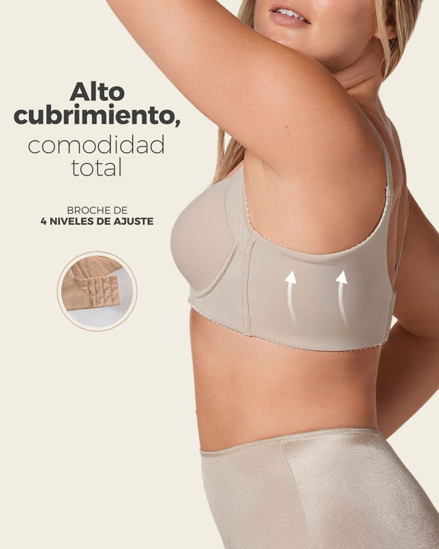 High Profile Bra + Stripe Undetectable Panty en Café Claro