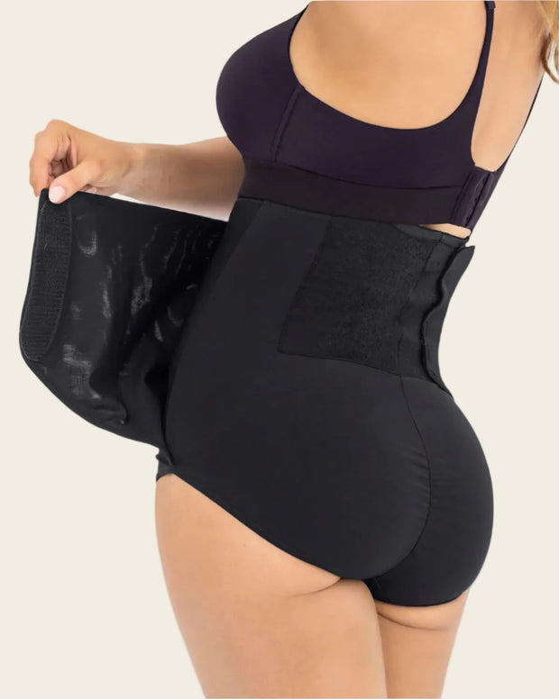 Faja pantalón postquirúrgica con laterales en velcro