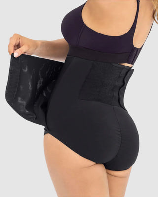 Faja pantalón postquirúrgica con laterales en velcro#color_700-negro