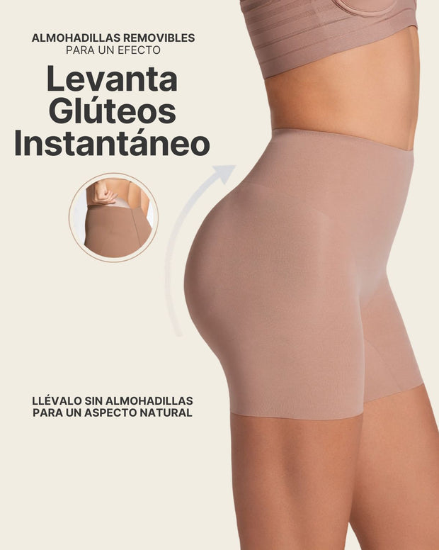 Short de compresión con almohadillas removibles levanta cola