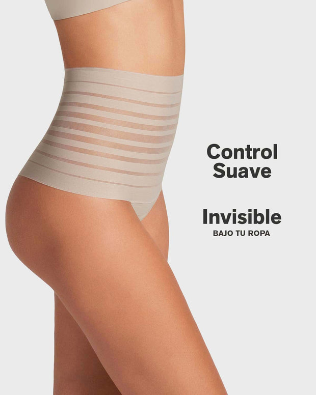 Panty brasilera tiro alto de control suave de abdomen