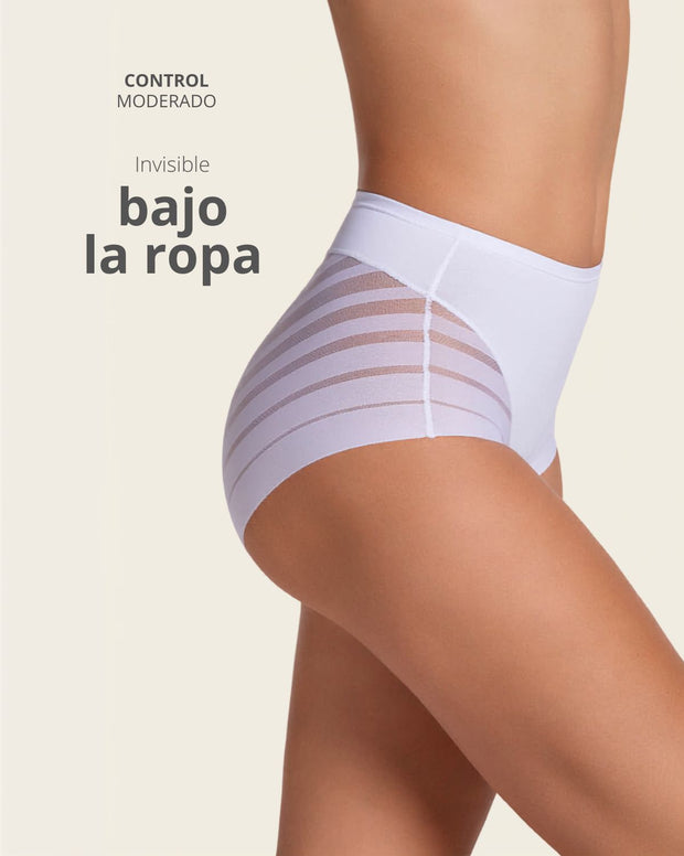High Profile Bra + Stripe Undetectable Panty en Blanco