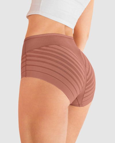 Panty faja clásico con compresión moderada de abdomen y bandas en tul#color_122-rosa-medio