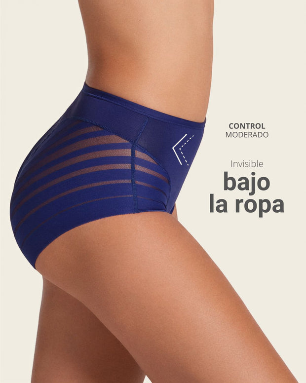 Panty faja clásico con compresión moderada de abdomen y bandas en tul