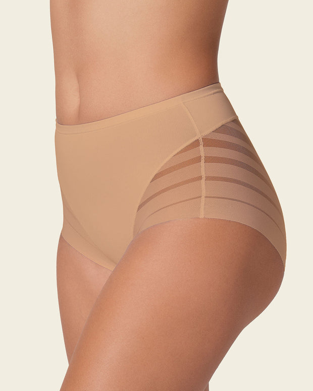 High Profile Bra + Stripe Undetectable Panty en Café Medio