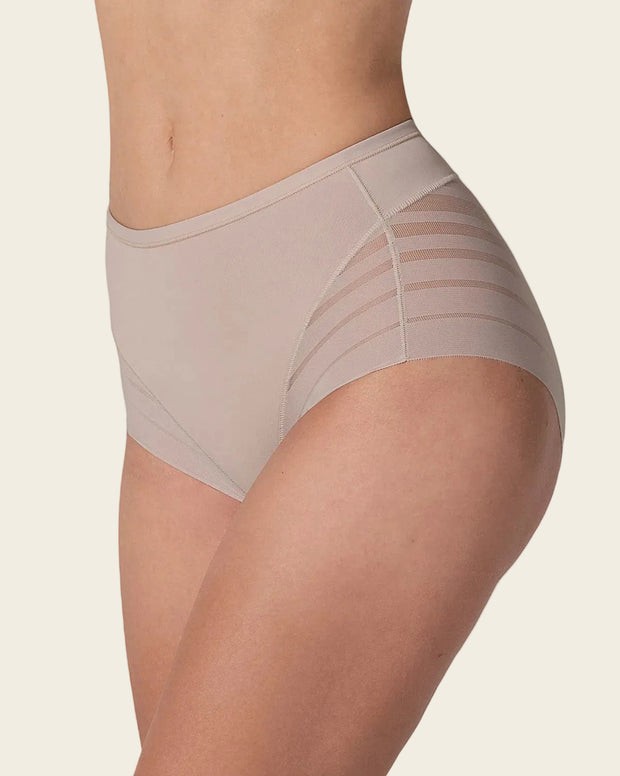 High Profile Bra + Stripe Undetectable Panty en Café Claro