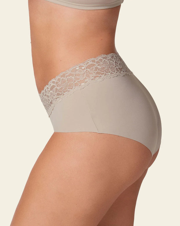Panty hípster en tela ultraliviana con franja de SmartLace®