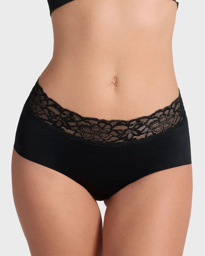 Panty hípster en tela ultraliviana con franja de SmartLace®