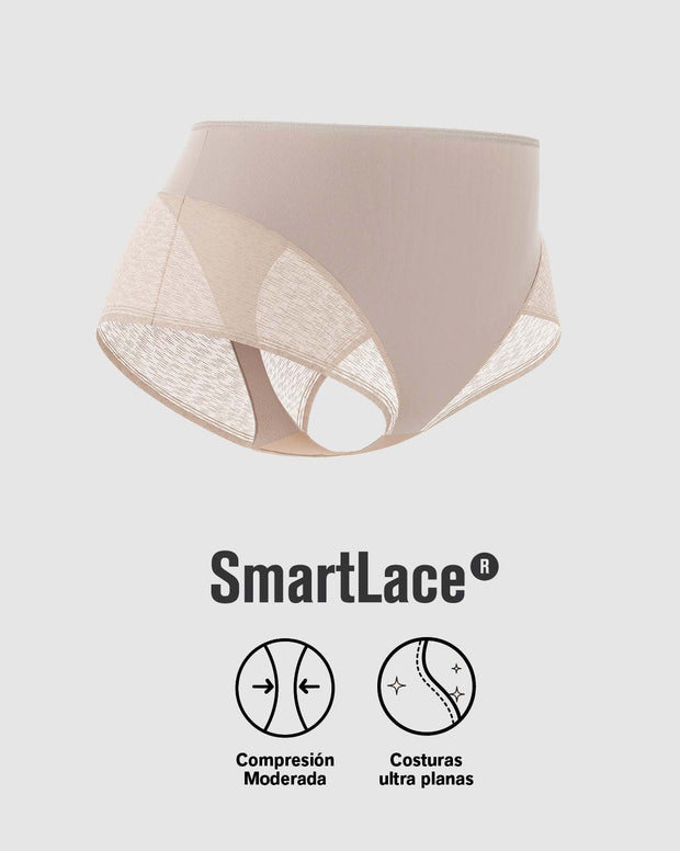 Panty faja clásico invisible con transparencias en glúteos y laterales