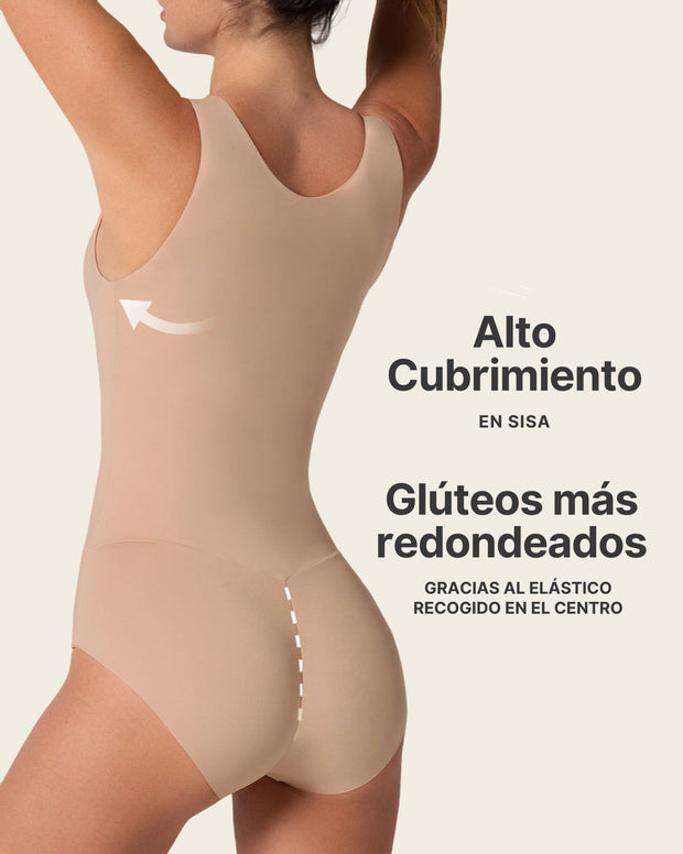Body de compresión manga sisa con top interno