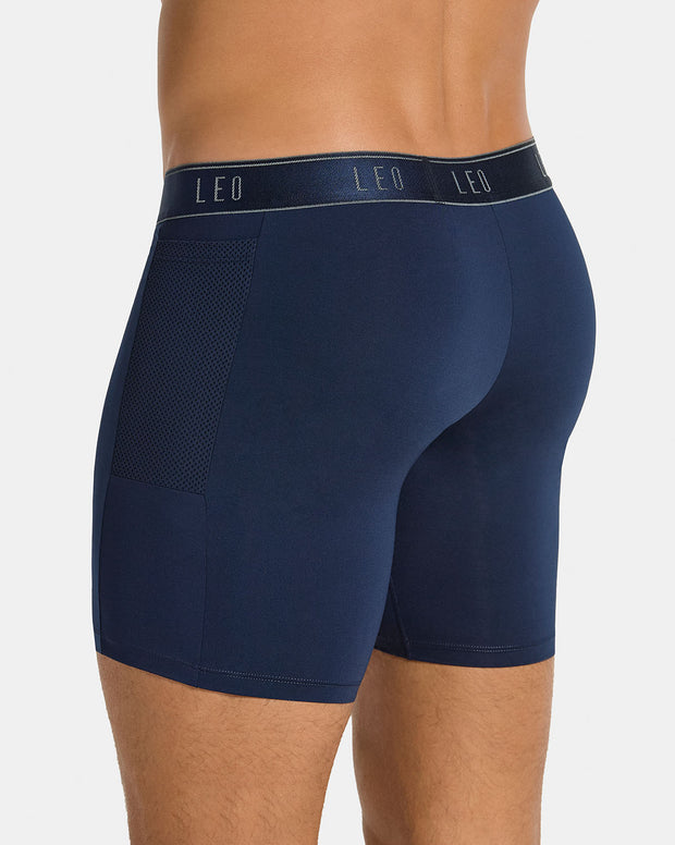 Bóxer deportivo largo con bolsillo lateral en microfibra