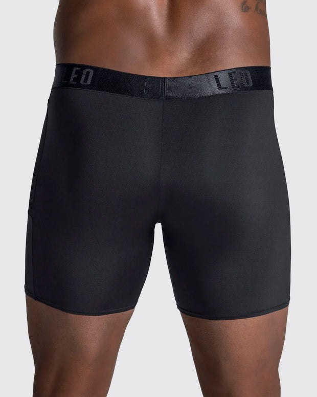 Bóxer deportivo largo con bolsillo lateral en microfibra