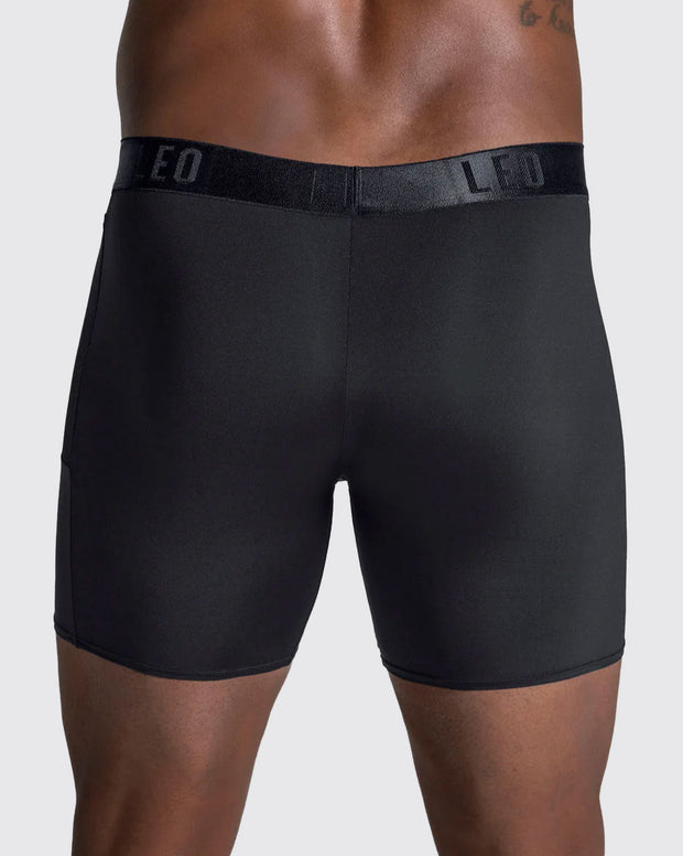 Bóxer deportivo largo con bolsillo lateral en microfibra