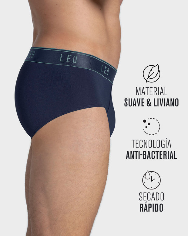 Microfiber brief with frontal ergonomic design