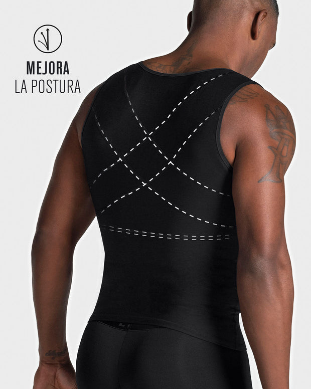 Chaleco masculino de compresión fuerte en Powerslim®