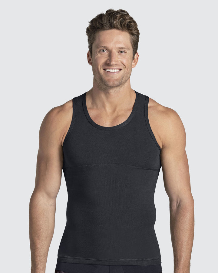 Camiseta de compresión moderada en abdomen y zona lumbar en algodón elástico