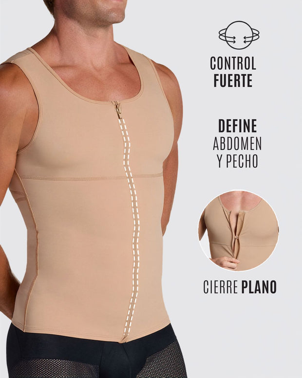 Chaleco de compresión con doble capa de tela en abdomen y espalda