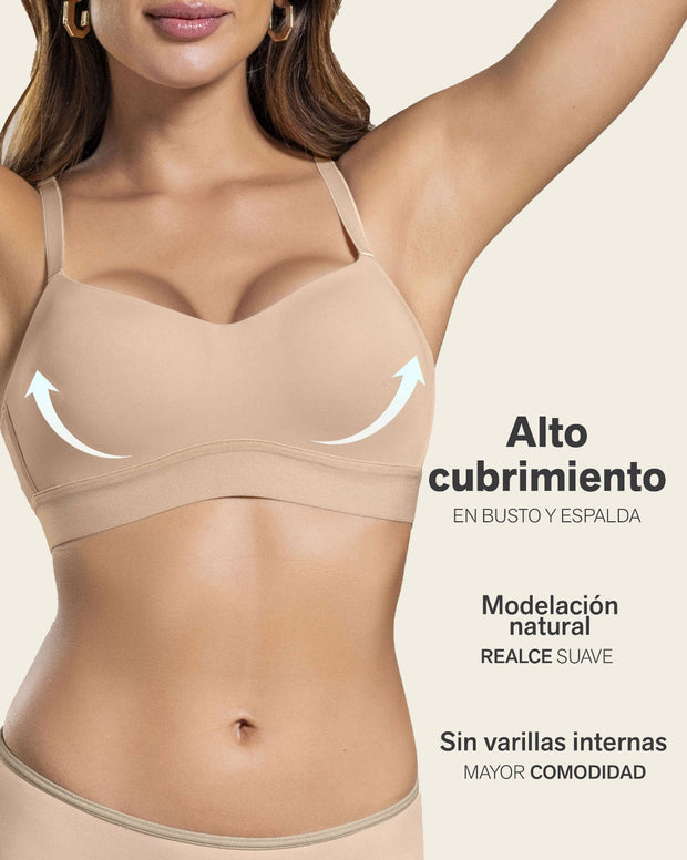 Brasier tipo top ultraliviano con copas internas fijas