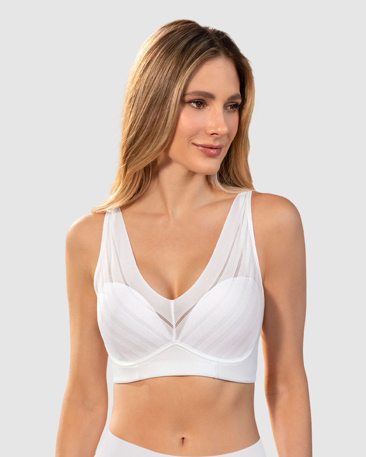 Brasier sin arco, alto cubrimiento en escote y espalda