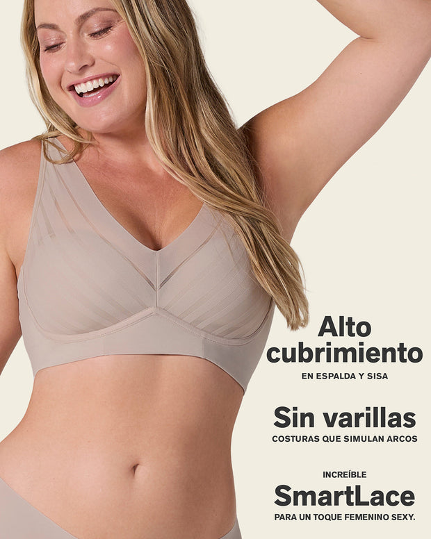Brasier sin varilla, alto cubrimiento en escote y espalda