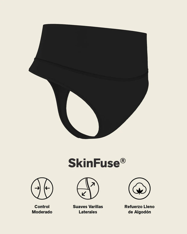 Brasilera de compresión moderada tiro alto en SkinFuse®