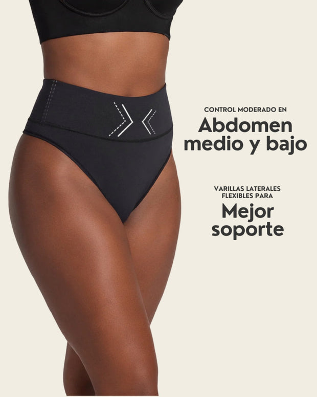 Brasilera de compresión moderada tiro alto en SkinFuse®