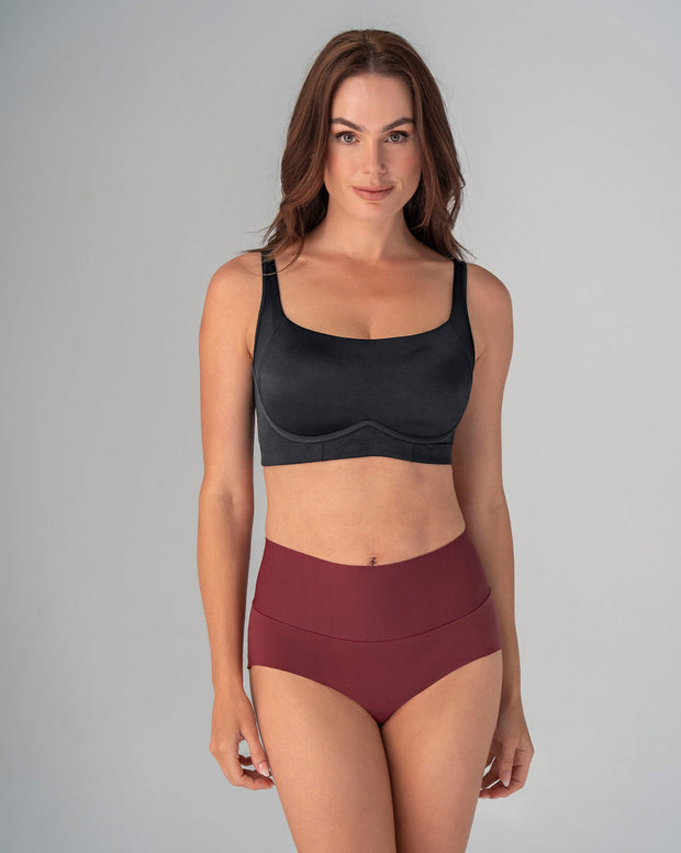 Panty hípster tiro alto de control fuerte de abdomen