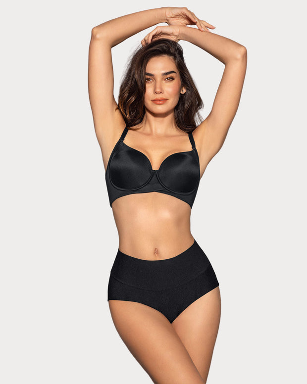 Panty hípster tiro alto de control fuerte de abdomen