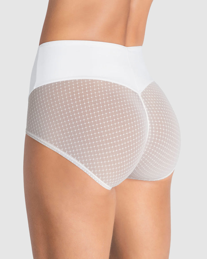 Panty hípster de compresión fuerte de abdomen y glúteos en tul
