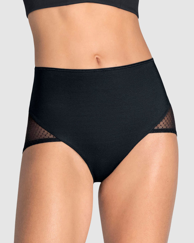 Panty hípster de control fuerte de abdomen y glúteos en tul