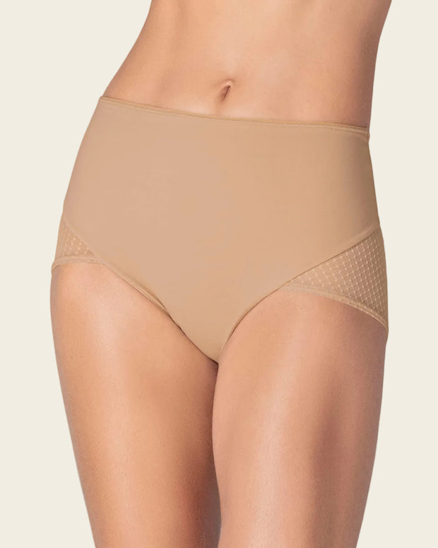 Panty hípster de compresión fuerte de abdomen y glúteos en tul