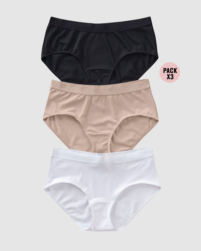 Paquete x3 panties estilo hipster de buen cubrimiento#color_s01-blanco-negro-cafe-claro