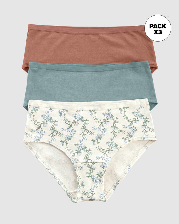 Paquete x 3 panties clásicos de máxima comodidad y frescura