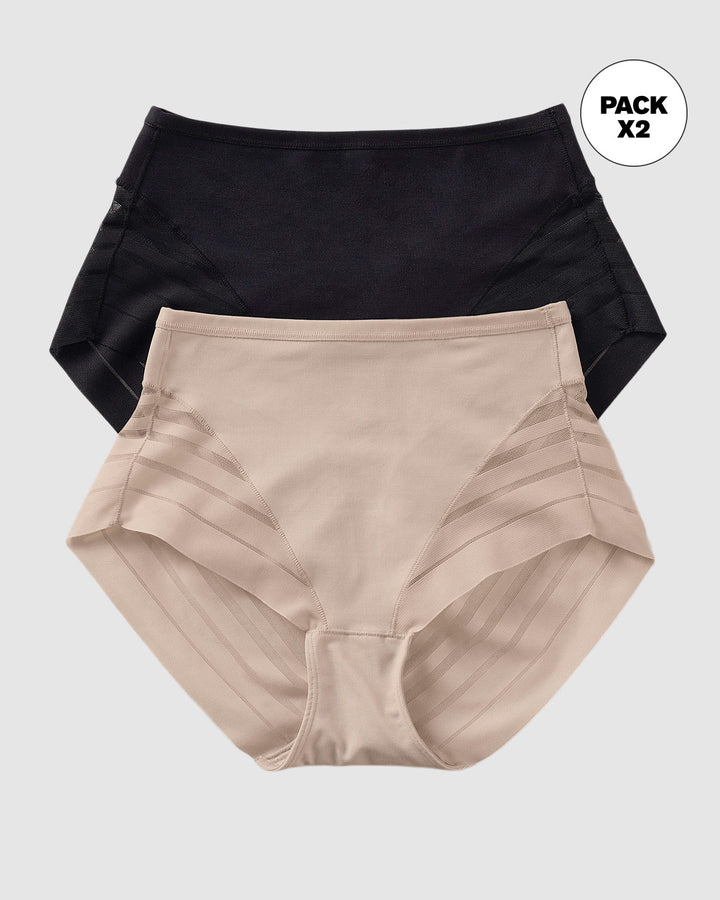 Paquete x 2 panty faja pantalón clásicos compresión moderada de abdomen