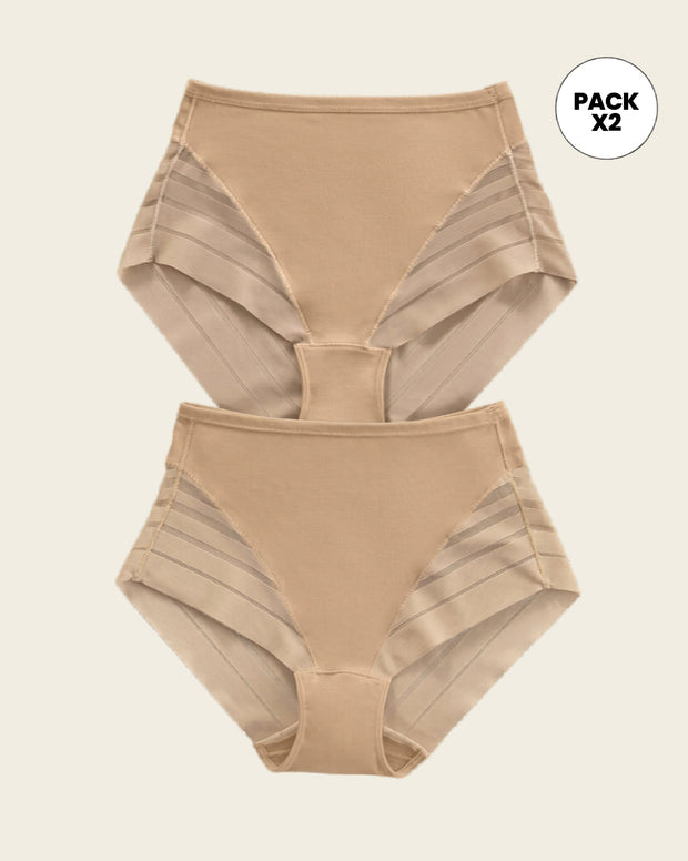 Paquete x 2 panty faja pantalón clásicos compresión moderada de abdomen