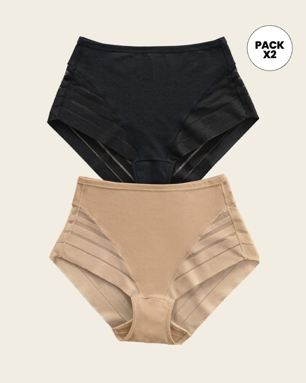 Paquete x 2 panty faja pantalón clásicos compresión moderada de abdomen