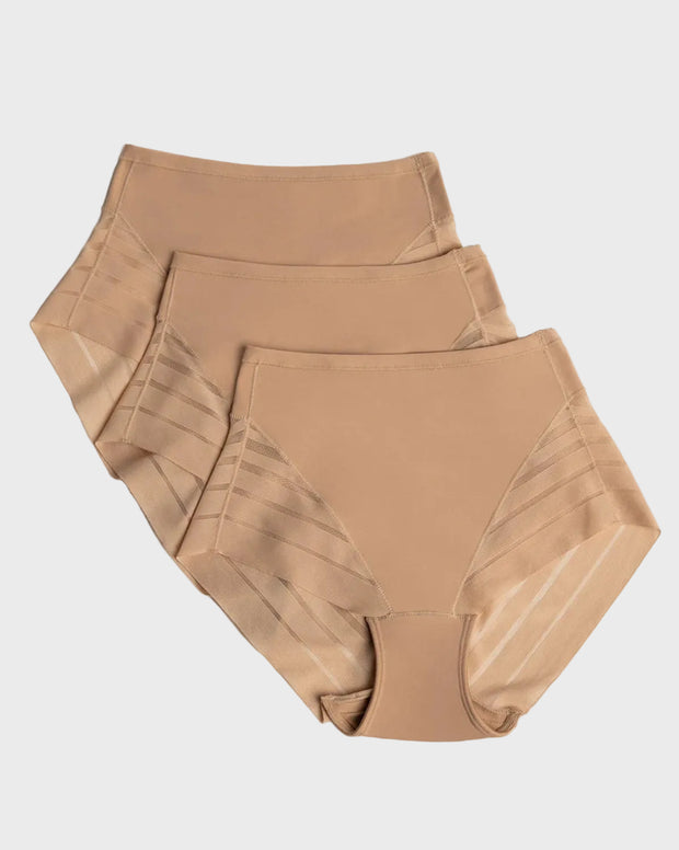 Paquete x 3 panties faja clásicos con control moderado de abdomen