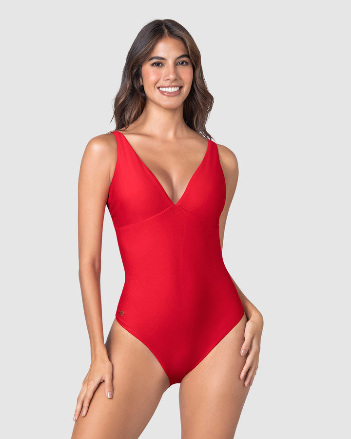 Traje de baño entero escote profundo