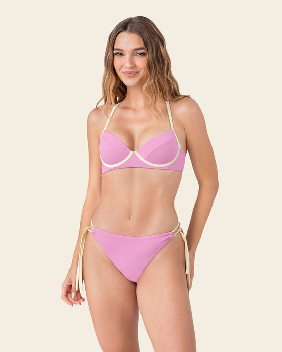 Bikini con top y panty ajustables al cuerpo#color_359-rosado