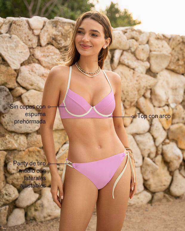 Bikini con top y panty ajustables al cuerpo
