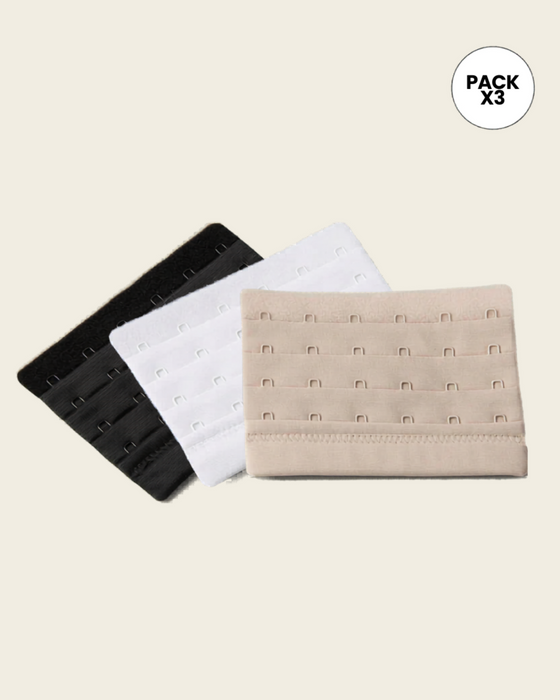 Extensor x 3 abrochaduras para brasier#color_s01-blanco-negro-cafe-claro