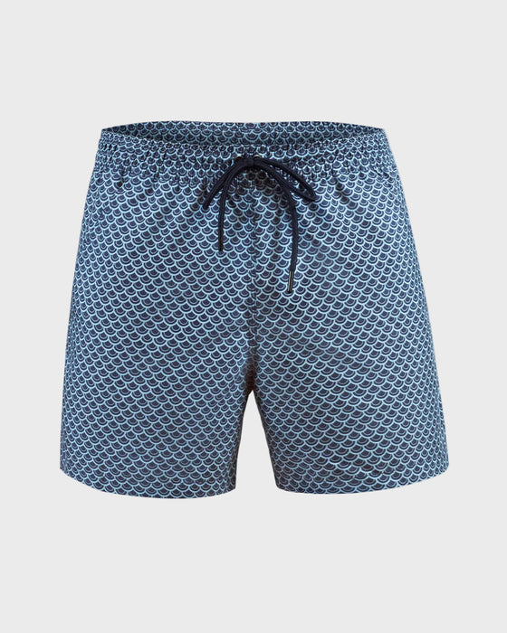 Pantaloneta de baño de 5'' con malla interna y cintura ajustable#color_b00-estampado-azul-oscuro
