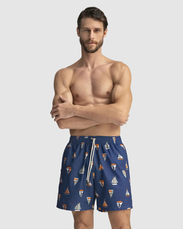Pantaloneta de baño masculina con práctico bolsillo al lado derecho