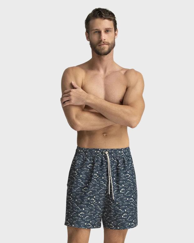 Pantaloneta de baño masculina con práctico bolsillo al lado derecho
