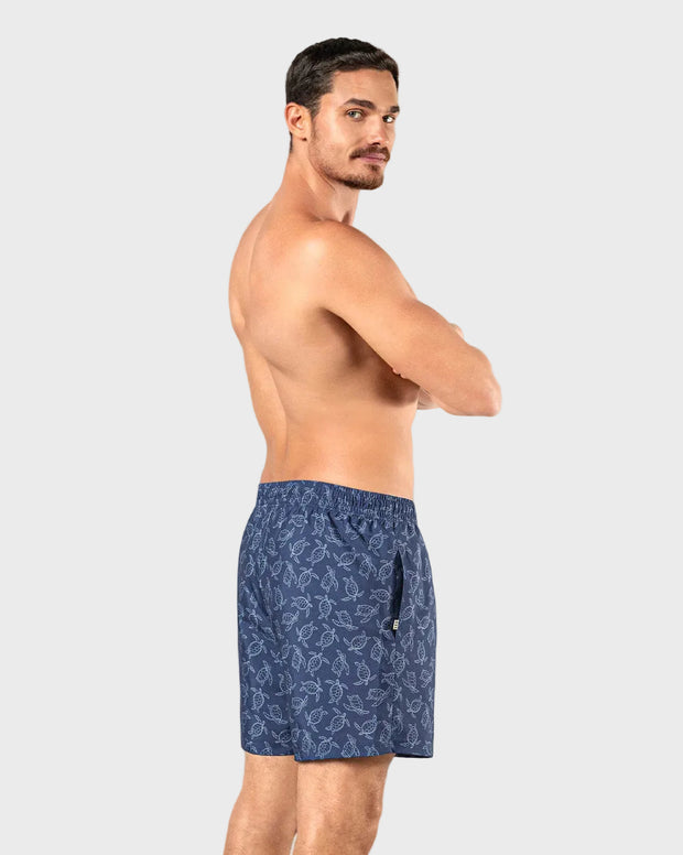 Pantaloneta de baño masculina con práctico bolsillo al lado derecho